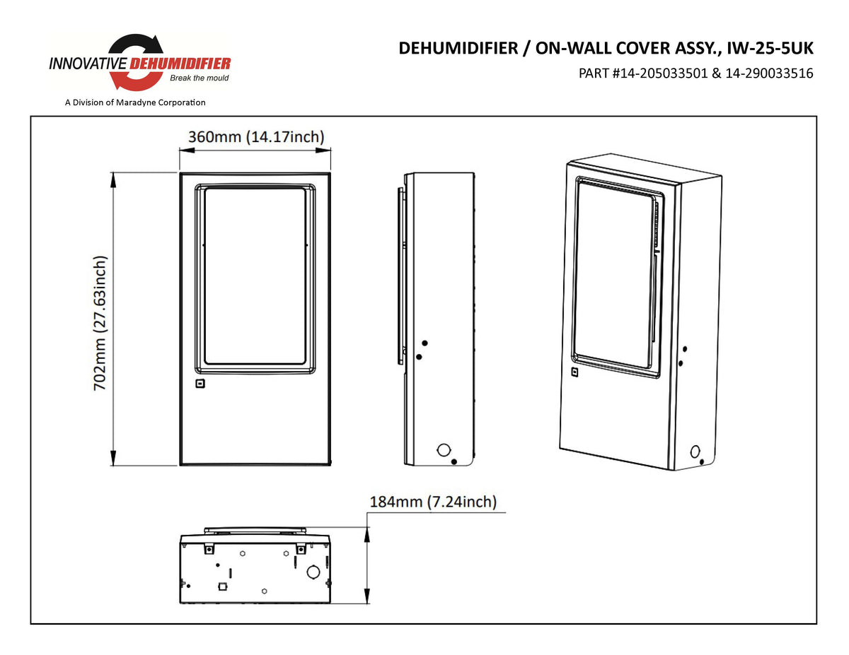 IW25-5 SMART - On Wall Dehumidifier